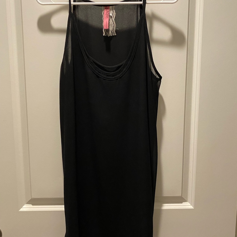 Black sexy Slipdress/nightslip with asymmetrical bottom